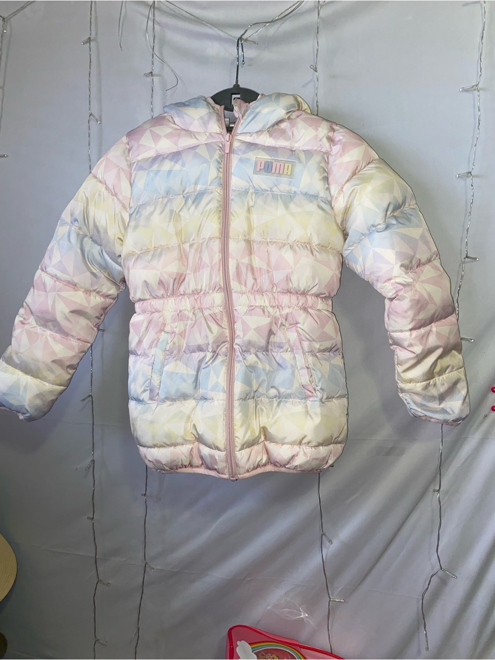Kids Puffer Jacket - Pastel Multicolor